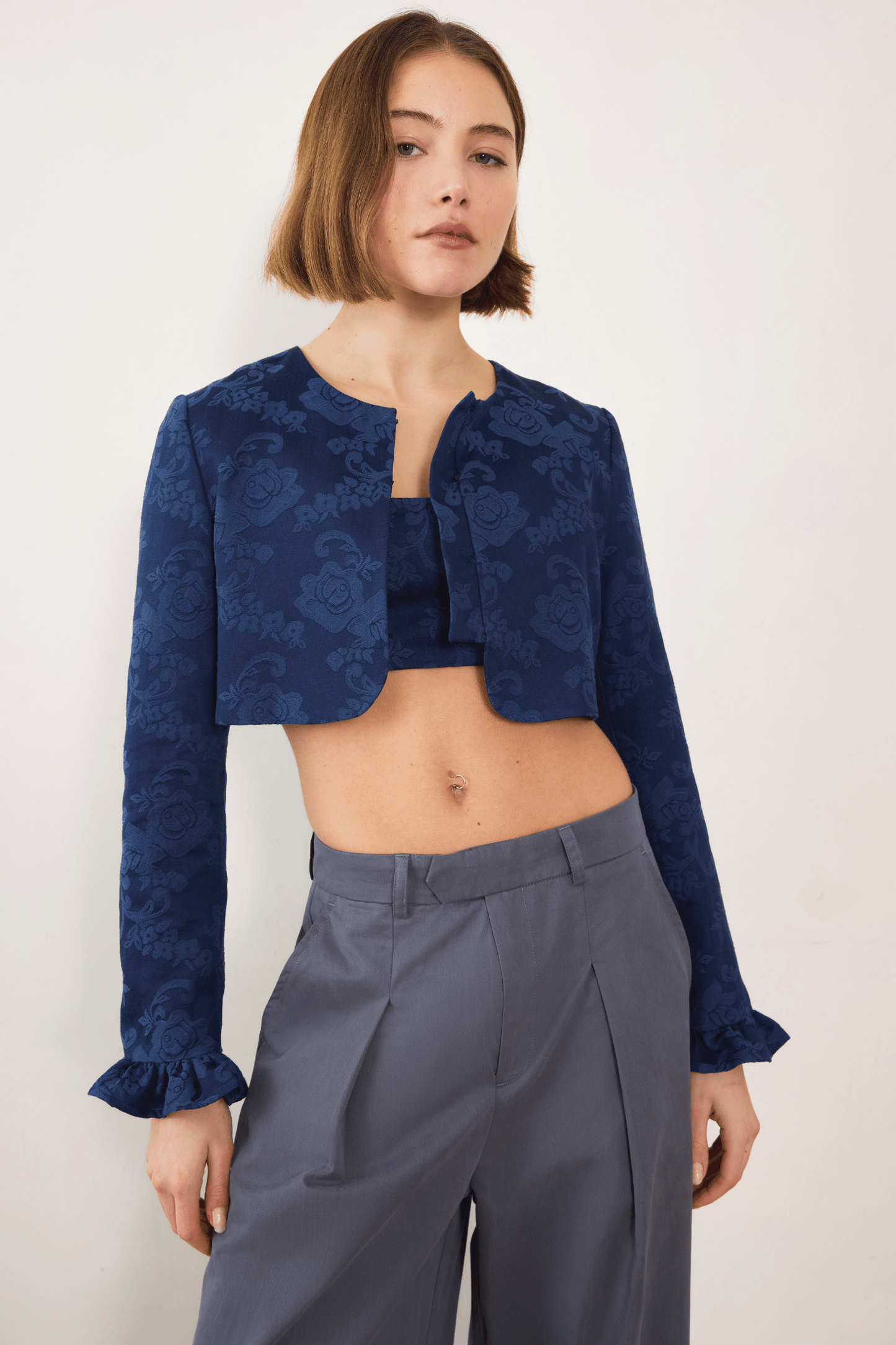 Esme Jacquard Bolero - Navy