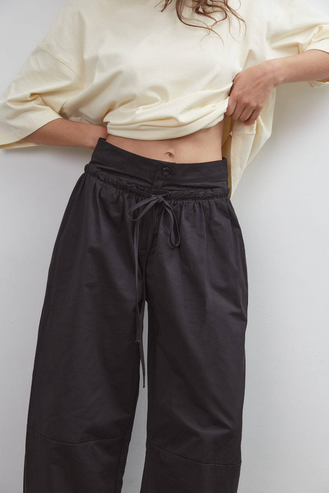 Boundary Double Layer Barrel Pant - Black