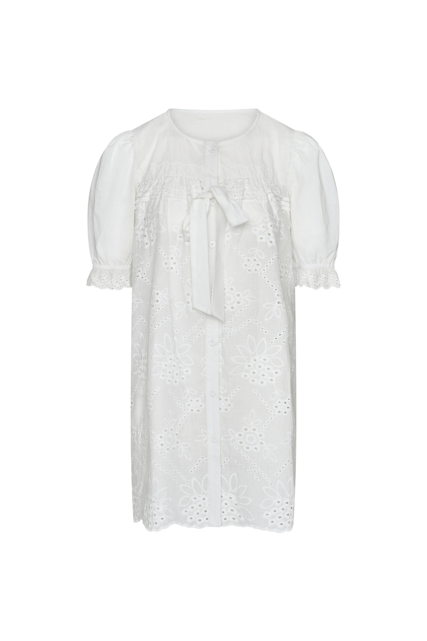Afternoon Swim Puff Sleeve Dress - Broderie