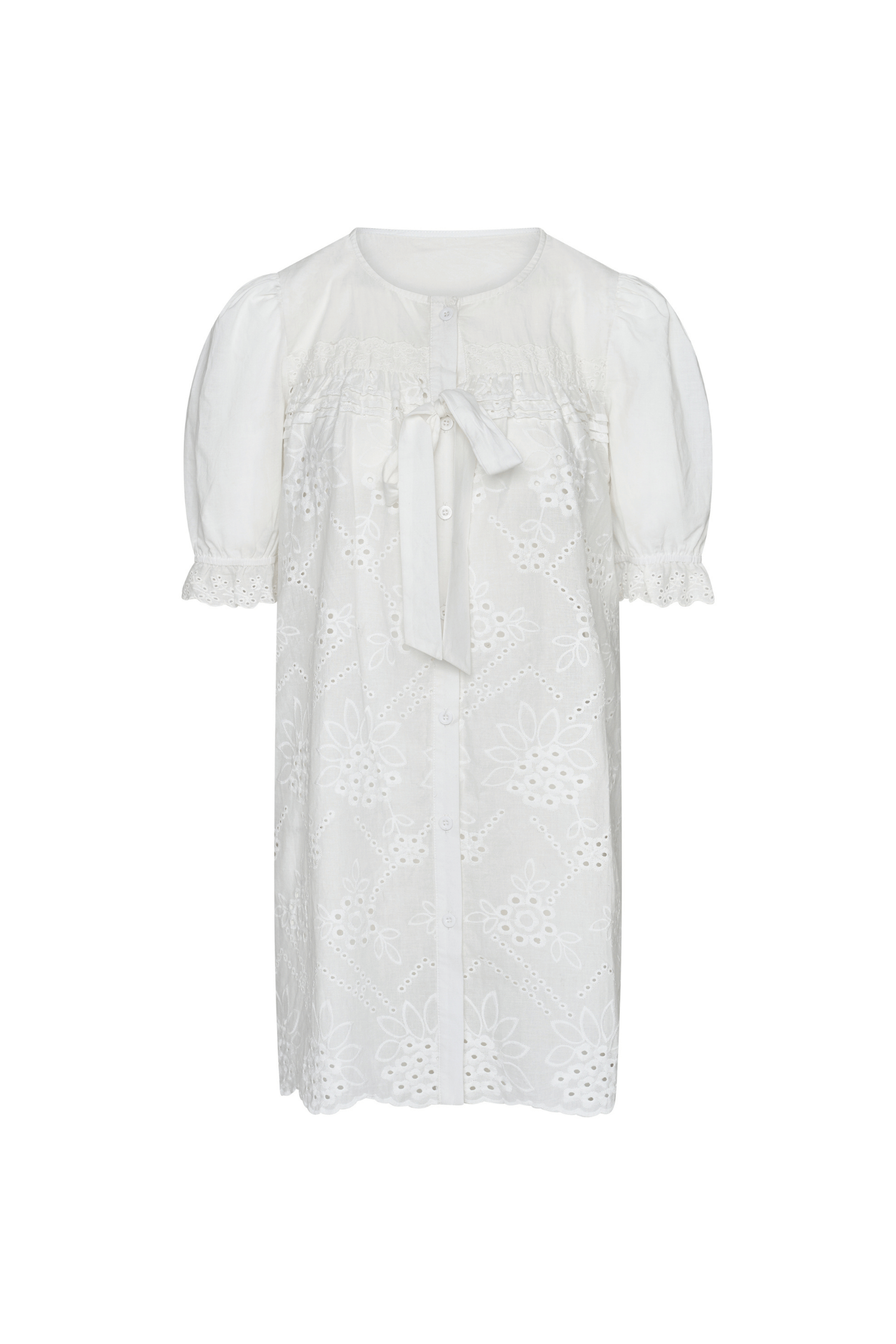 Afternoon Swim Puff Sleeve Dress - Broderie