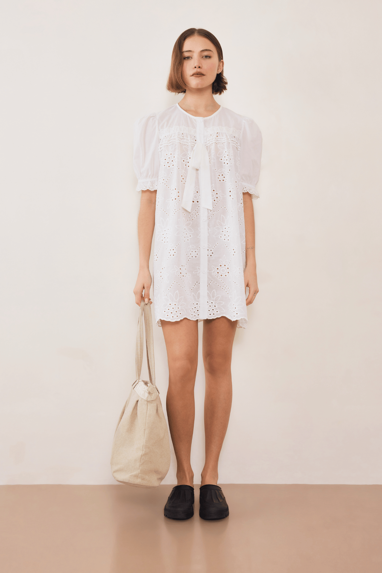 Afternoon Swim Puff Sleeve Dress - Broderie