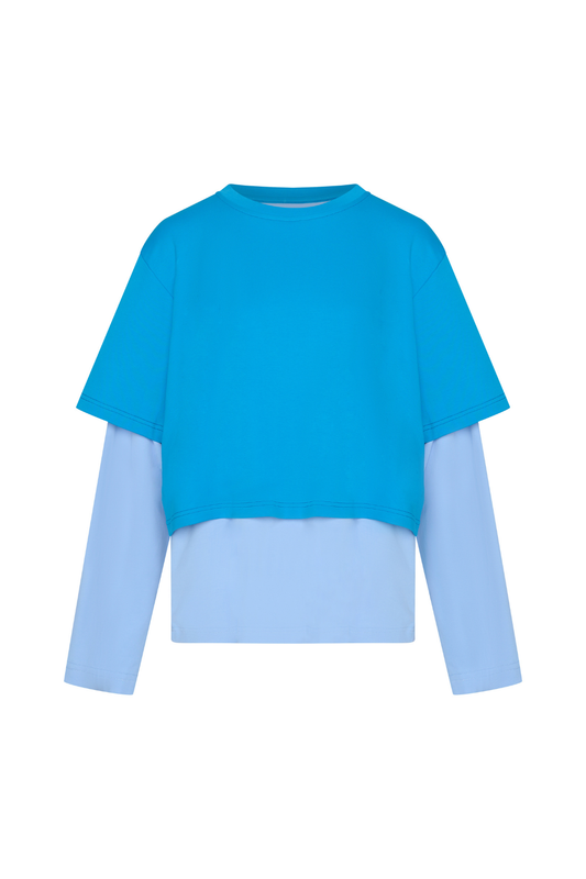 Blue Crush LS Tee - Bright Blue