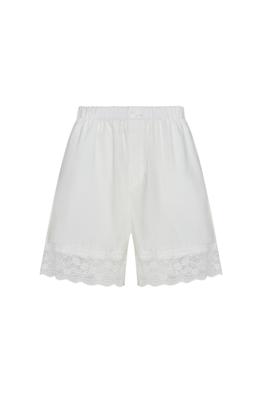 Night Night Lace Short - White