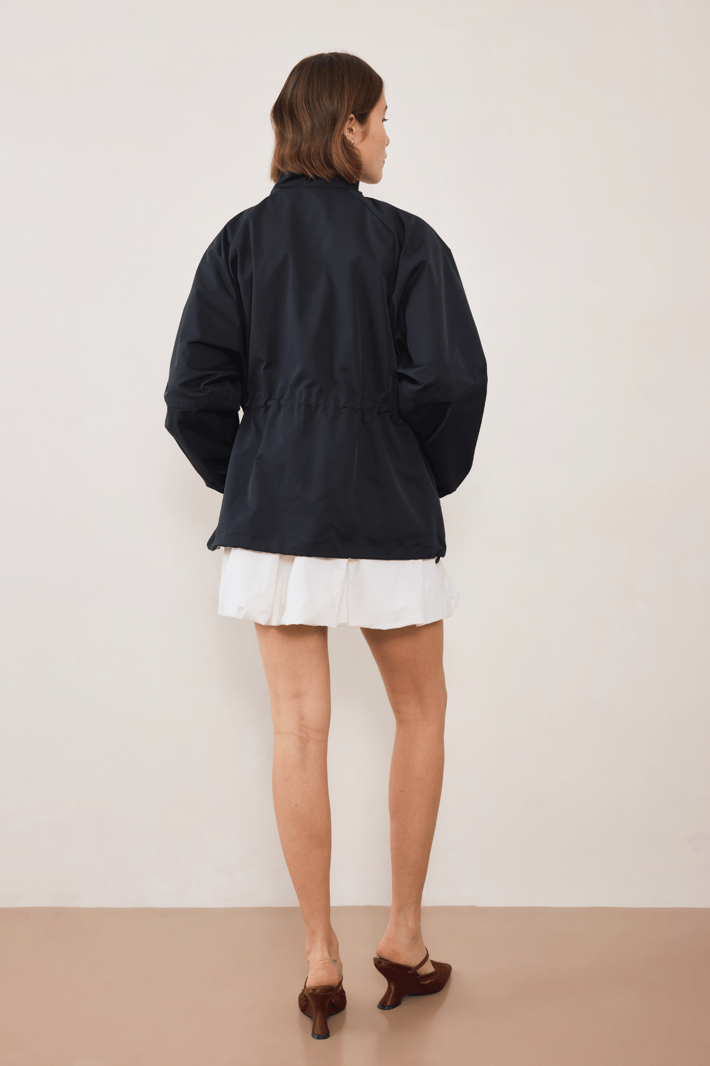 Pull In Nylon Windbreaker - Black