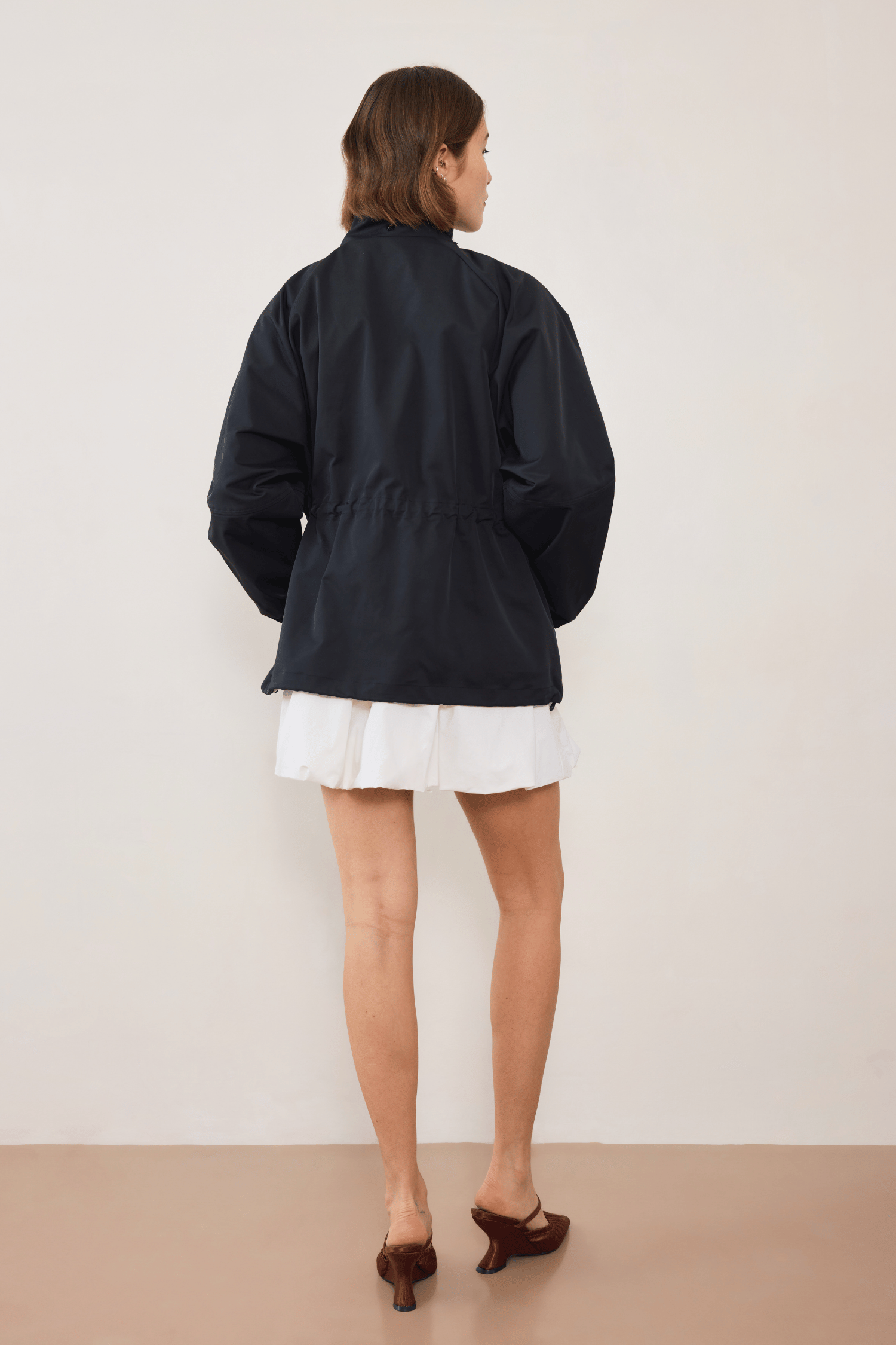 Pull In Nylon Windbreaker - Black