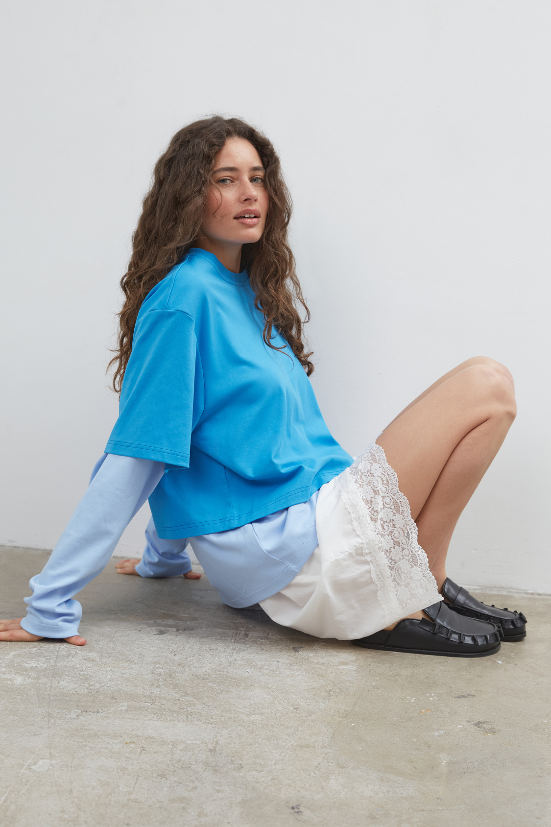 Blue Crush LS Tee - Bright Blue
