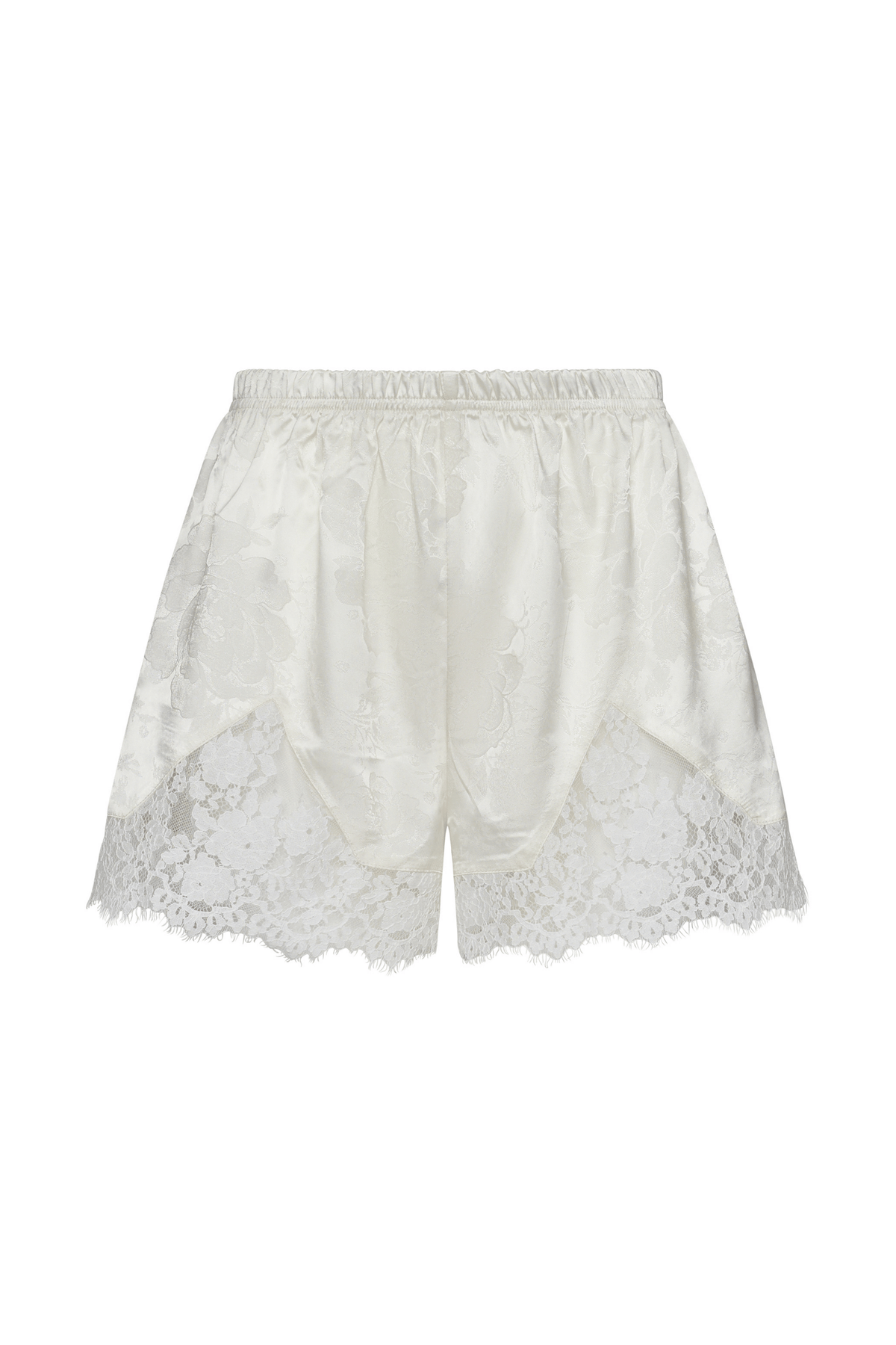 Evie Lace Jacquard Mini Shorts - White