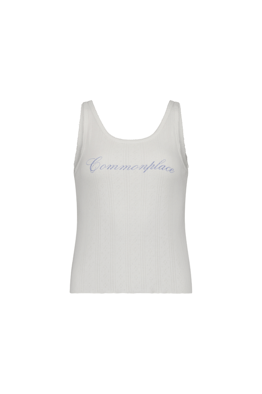 Riviera Pointelle Tank - Cream