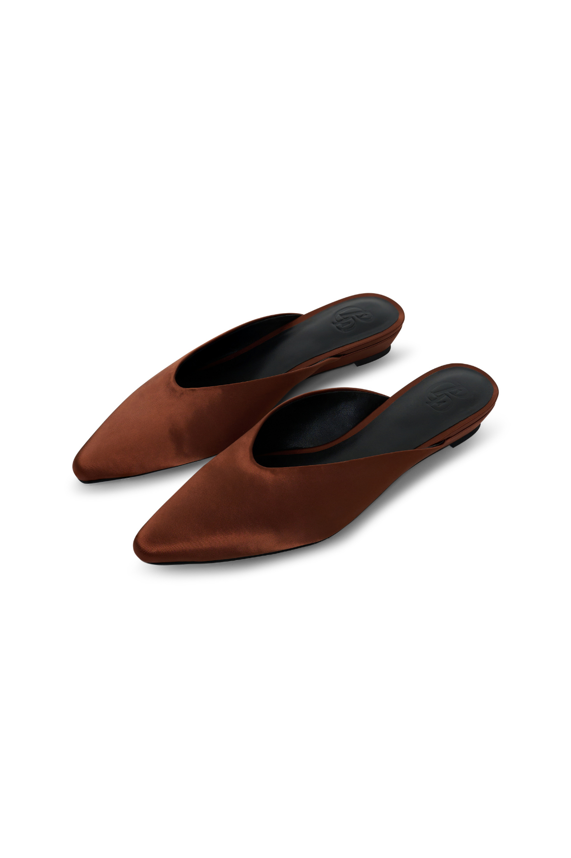 Lady Flat Mule - Choc Satin