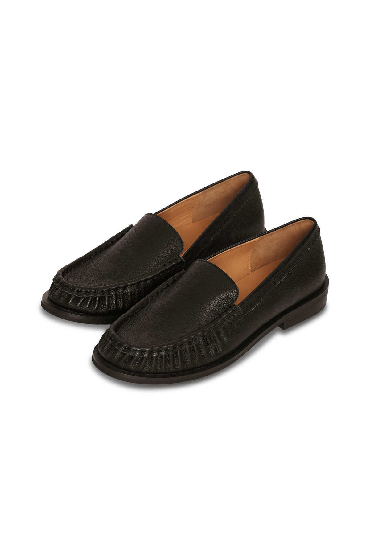 Terrace Ruched Flat Loafer - Black
