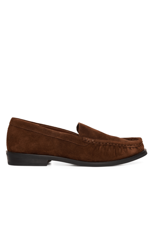 Terrace Ruched Flat Loafer - Brown