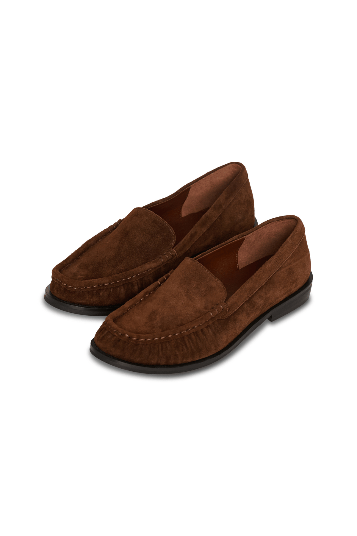 Terrace Ruched Flat Loafer - Brown