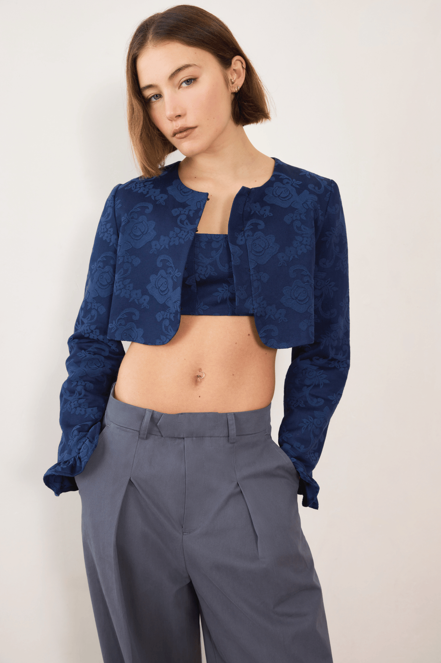 Esme Jacquard Bolero - Navy
