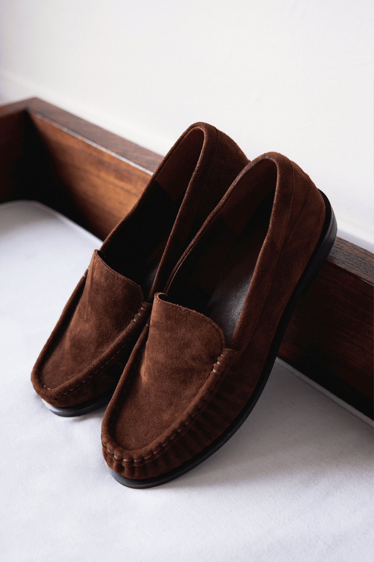 Terrace Ruched Flat Loafer - Brown