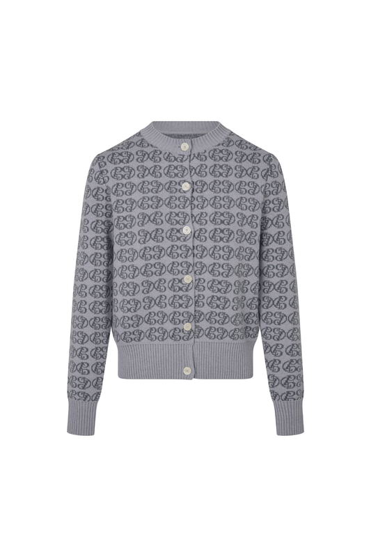 CPD Monogram Cardigan - Sky/Navy