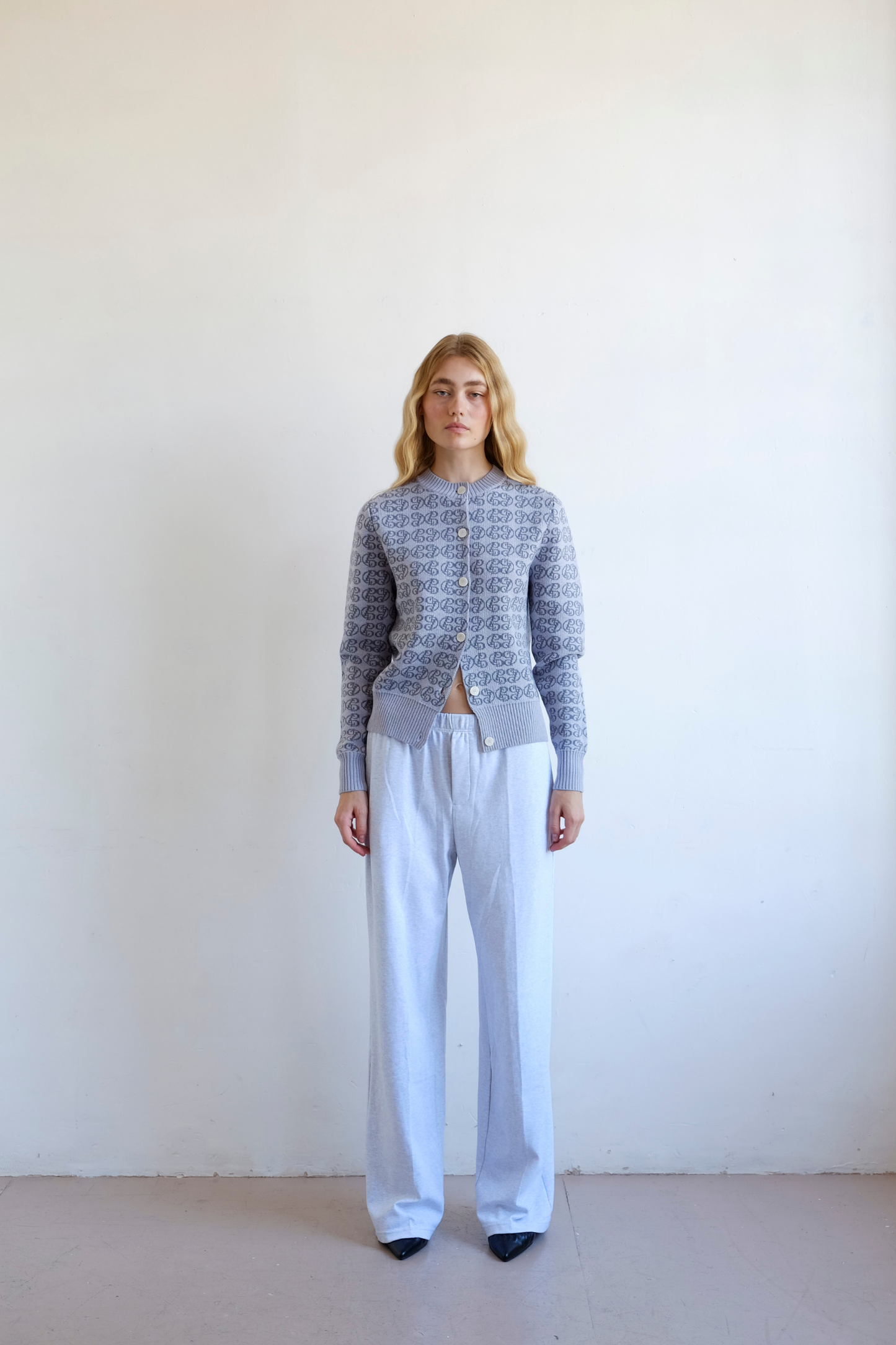 CPD Monogram Cardigan - Sky/Navy