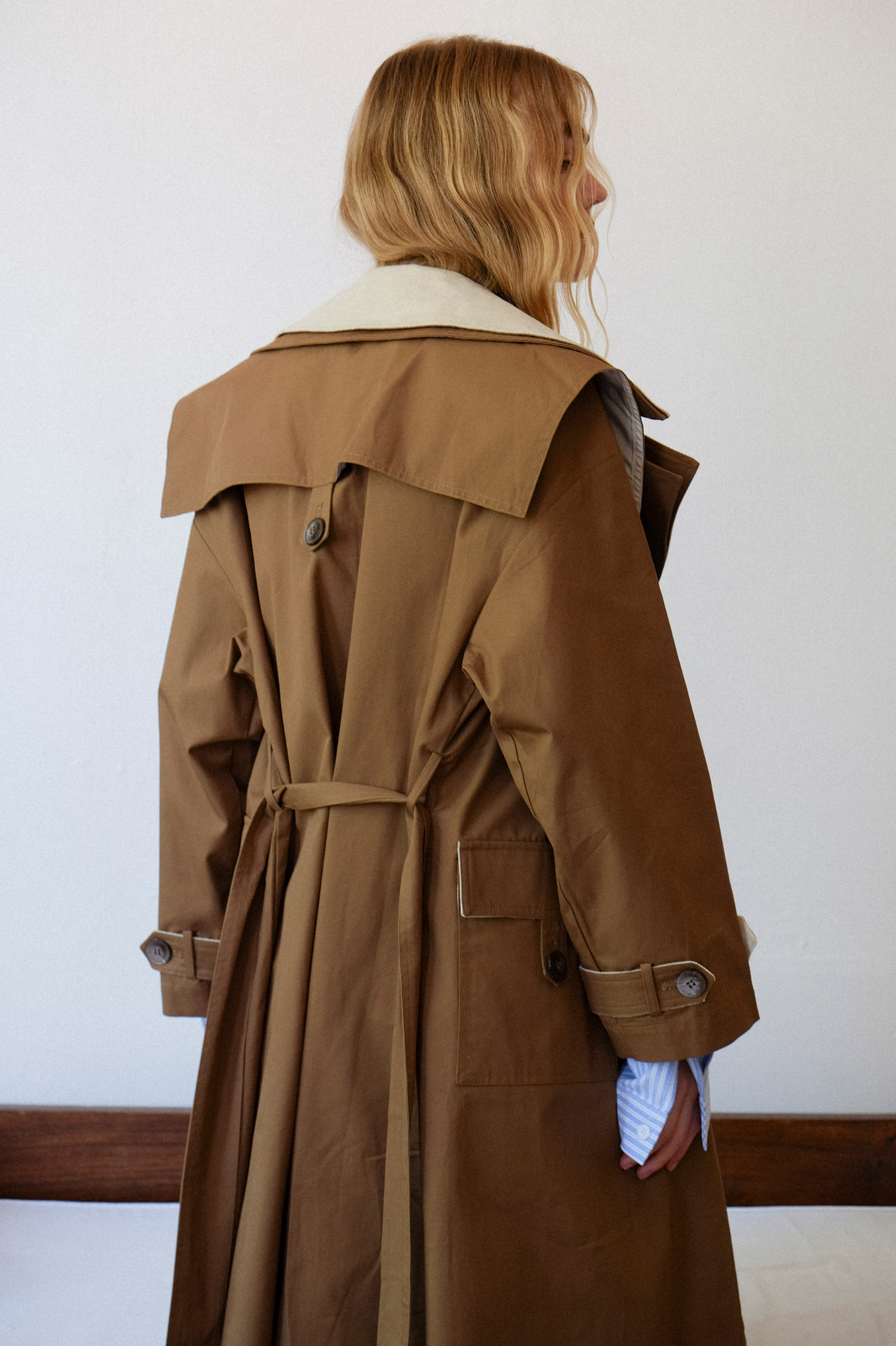 Double Layer Trench - Cream/Tan