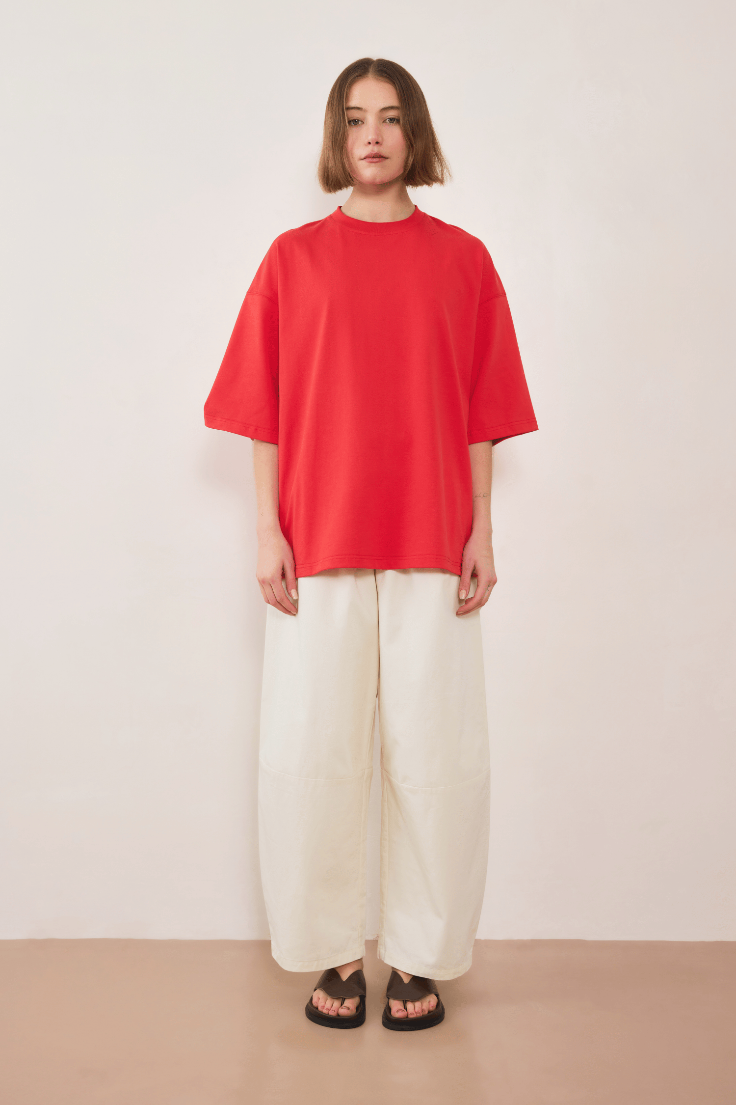 Boundary Double Layer Barrel Pant - Cream