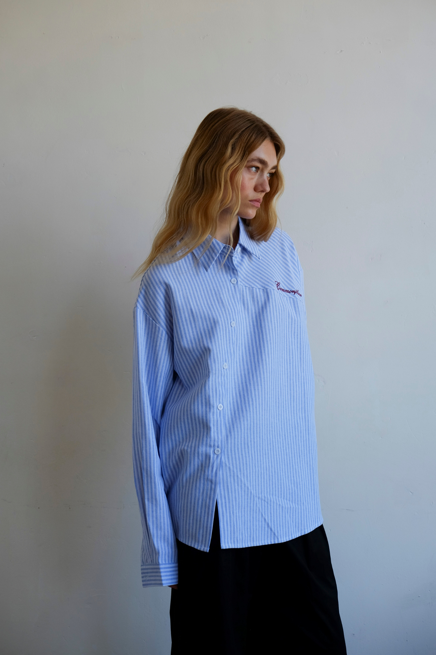 Cortez Shirt - Sky/Maroon Stripe