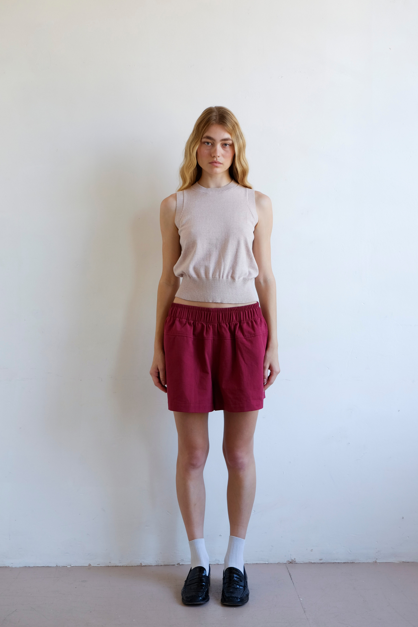 Whimsy Cotton Vest - Pink Beige