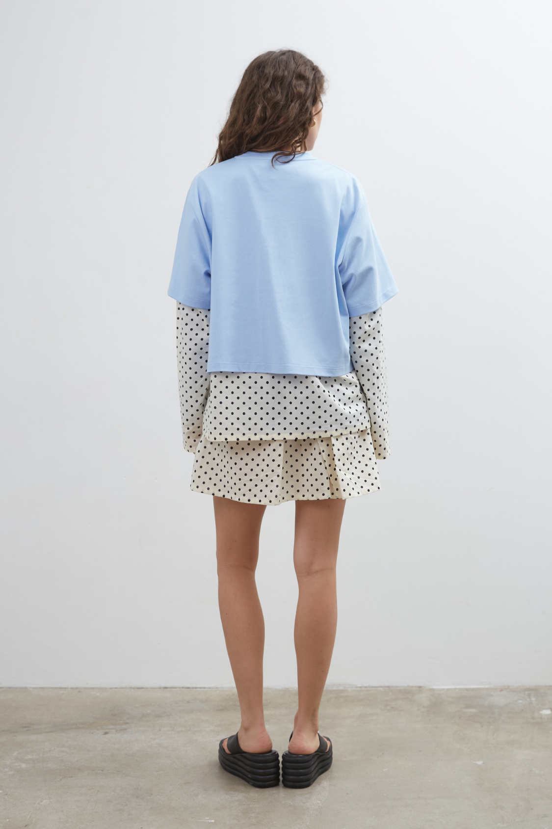 Blue Crush LS Tee - Light Blue / Polka Dot