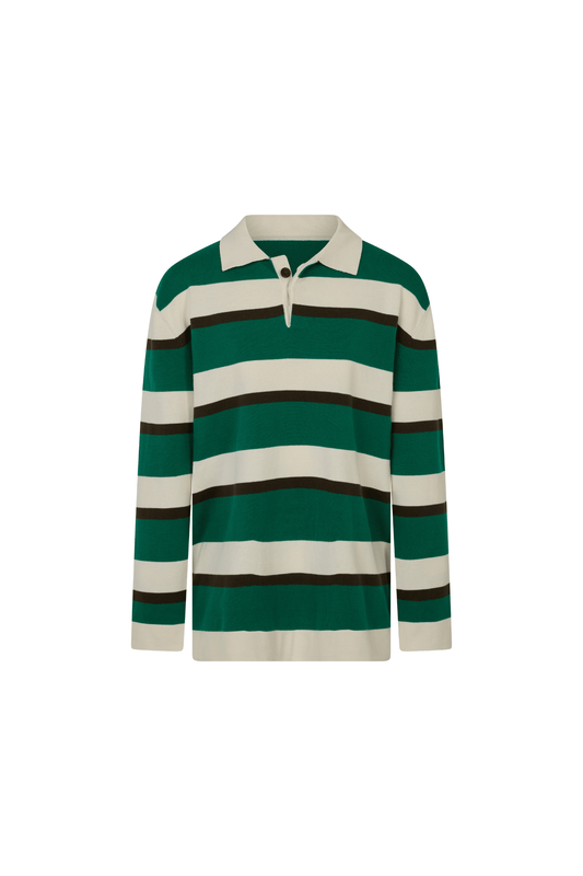 Prep Stripe Polo - Dark Green