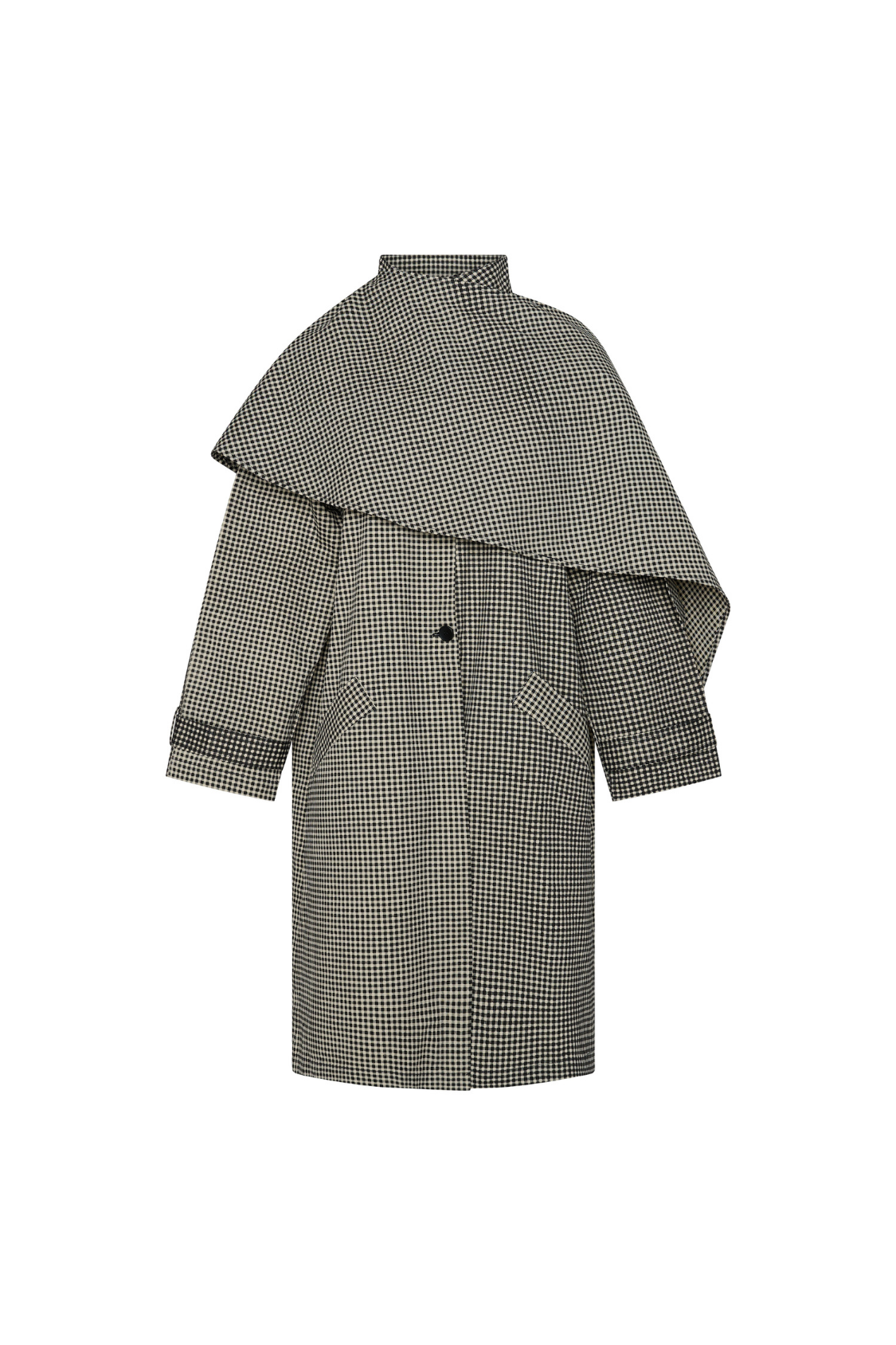 Lady Gingham Trench - Black/White