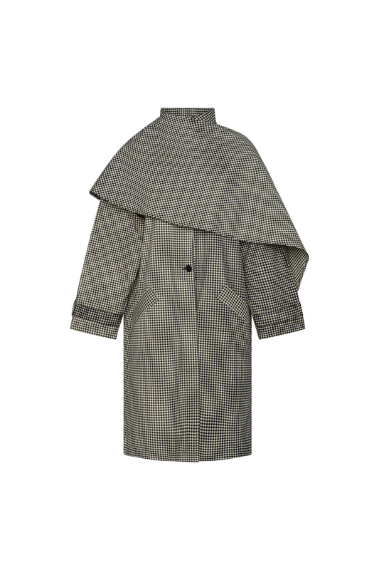 Lady Gingham Trench - Black/White