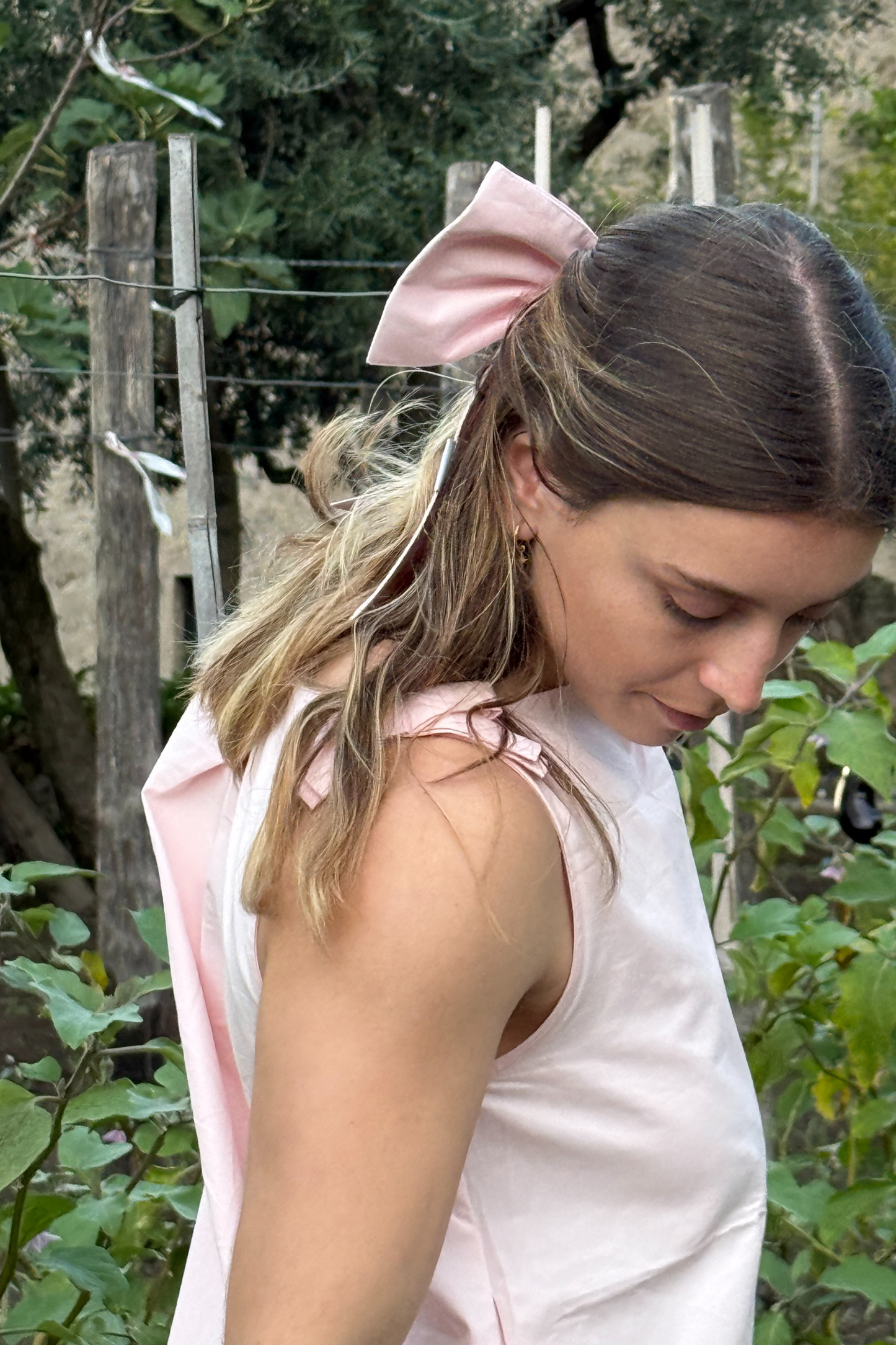 Georgie Hair Bow - Baby Pink