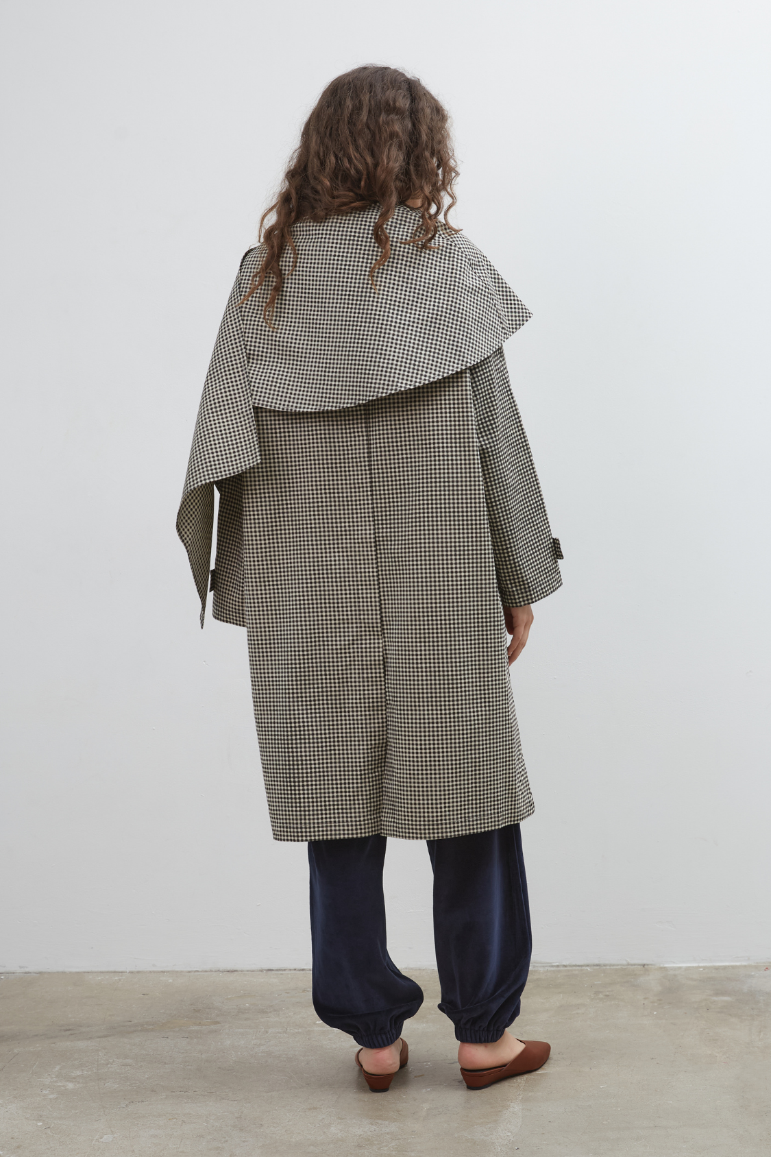 Lady Gingham Trench - Black/White