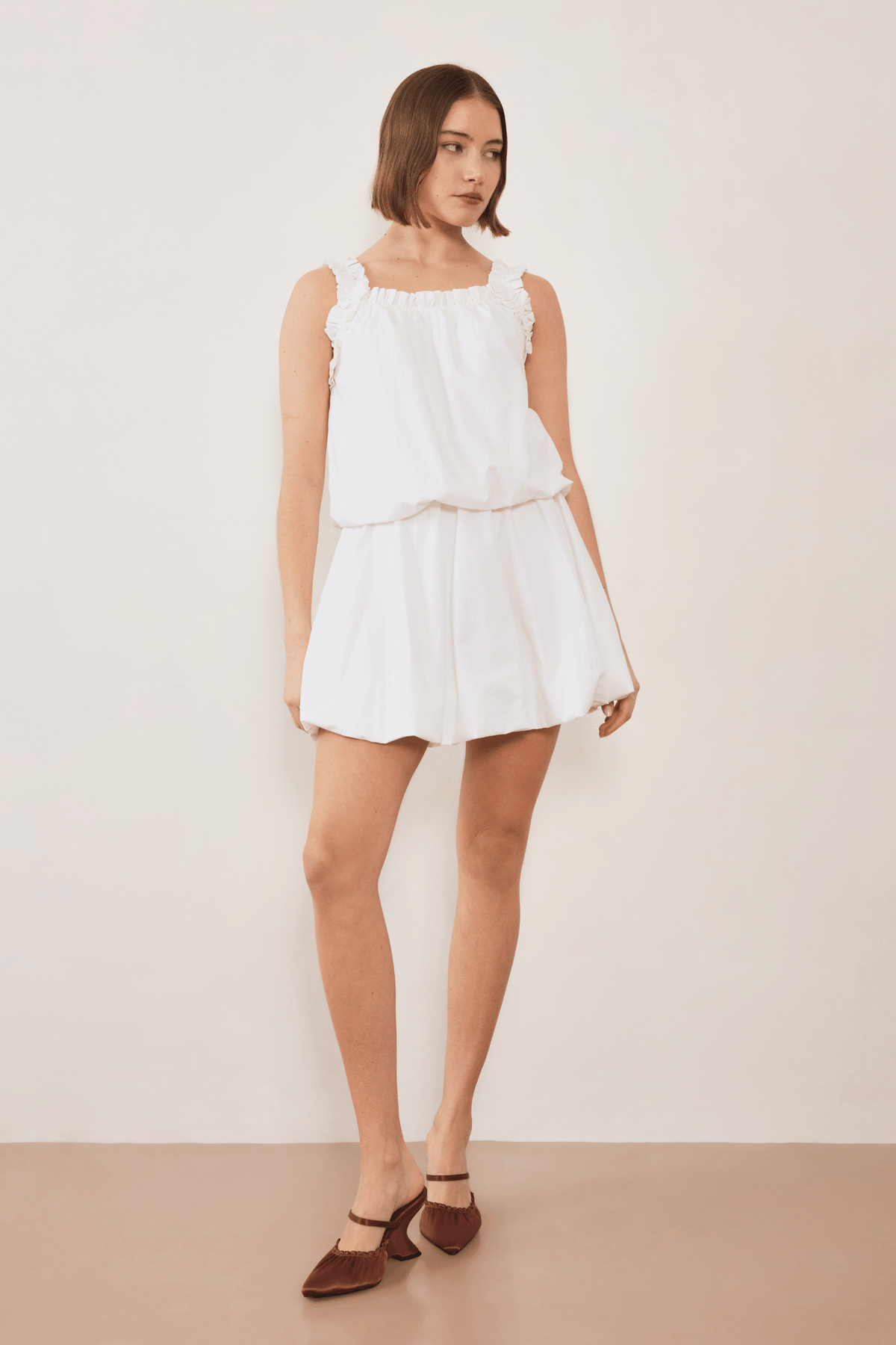Dorian Frill Cotton Mini - White