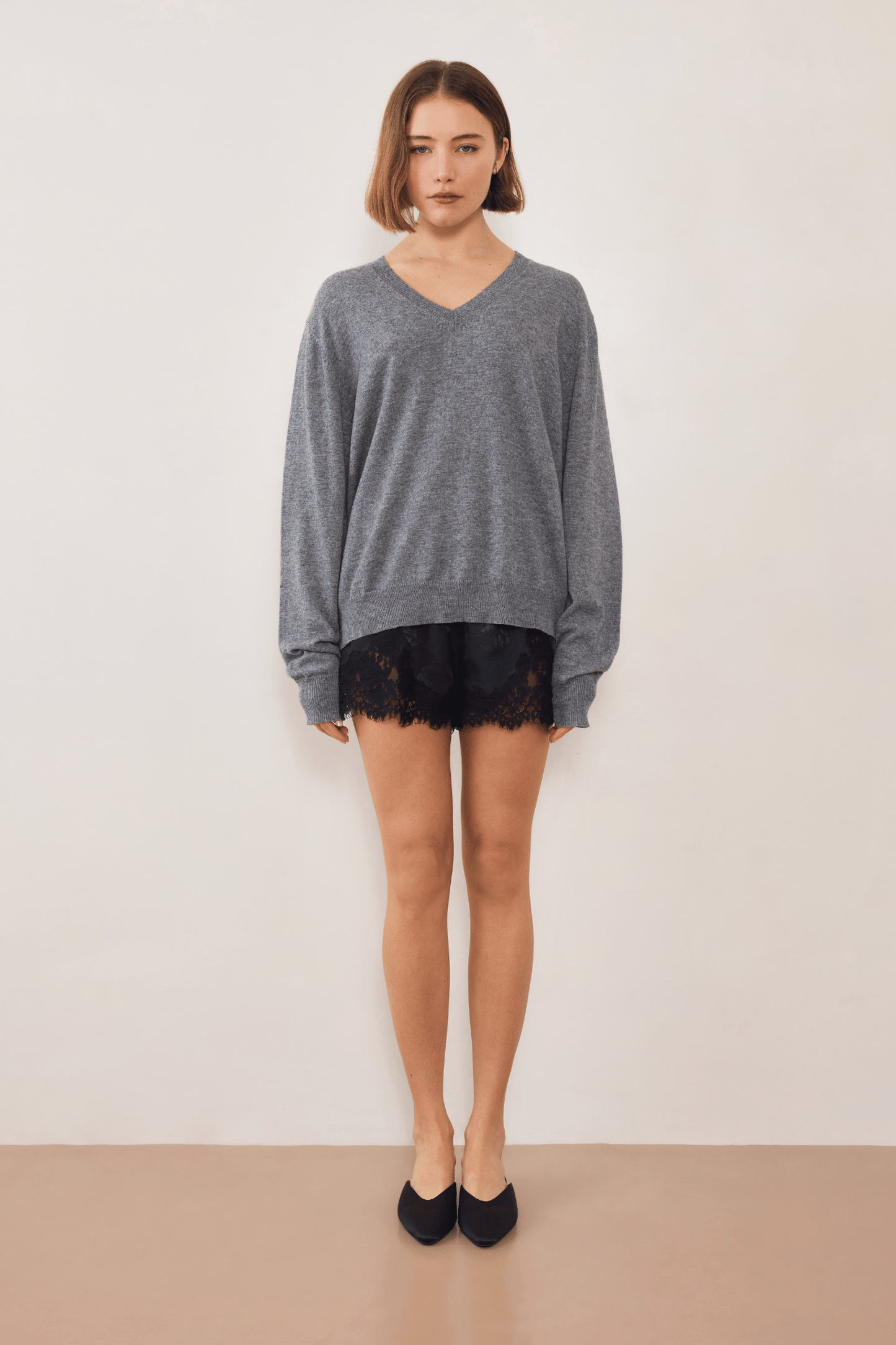 Sible Cashmere V-Neck - Grey
