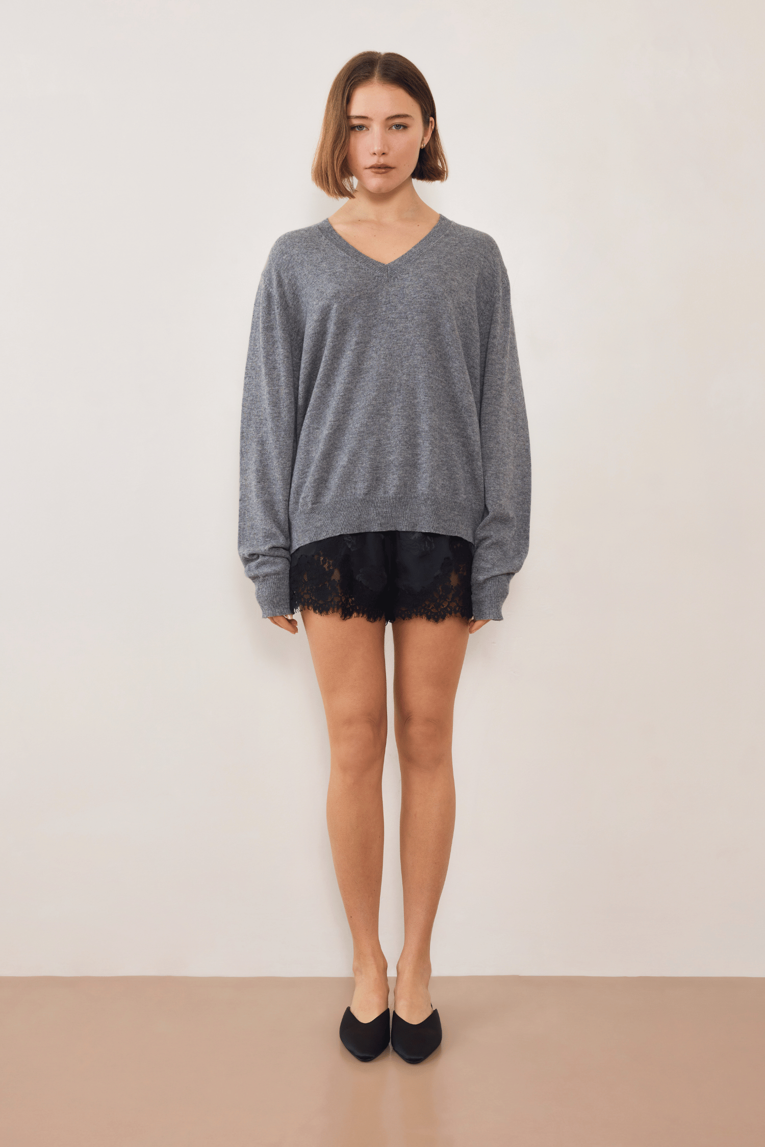 Sible Cashmere V-Neck - Grey