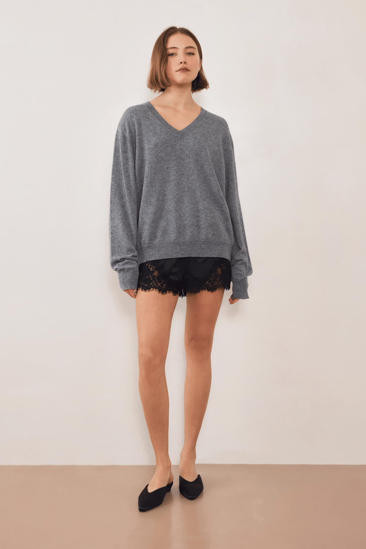 Sible Cashmere V-Neck - Grey