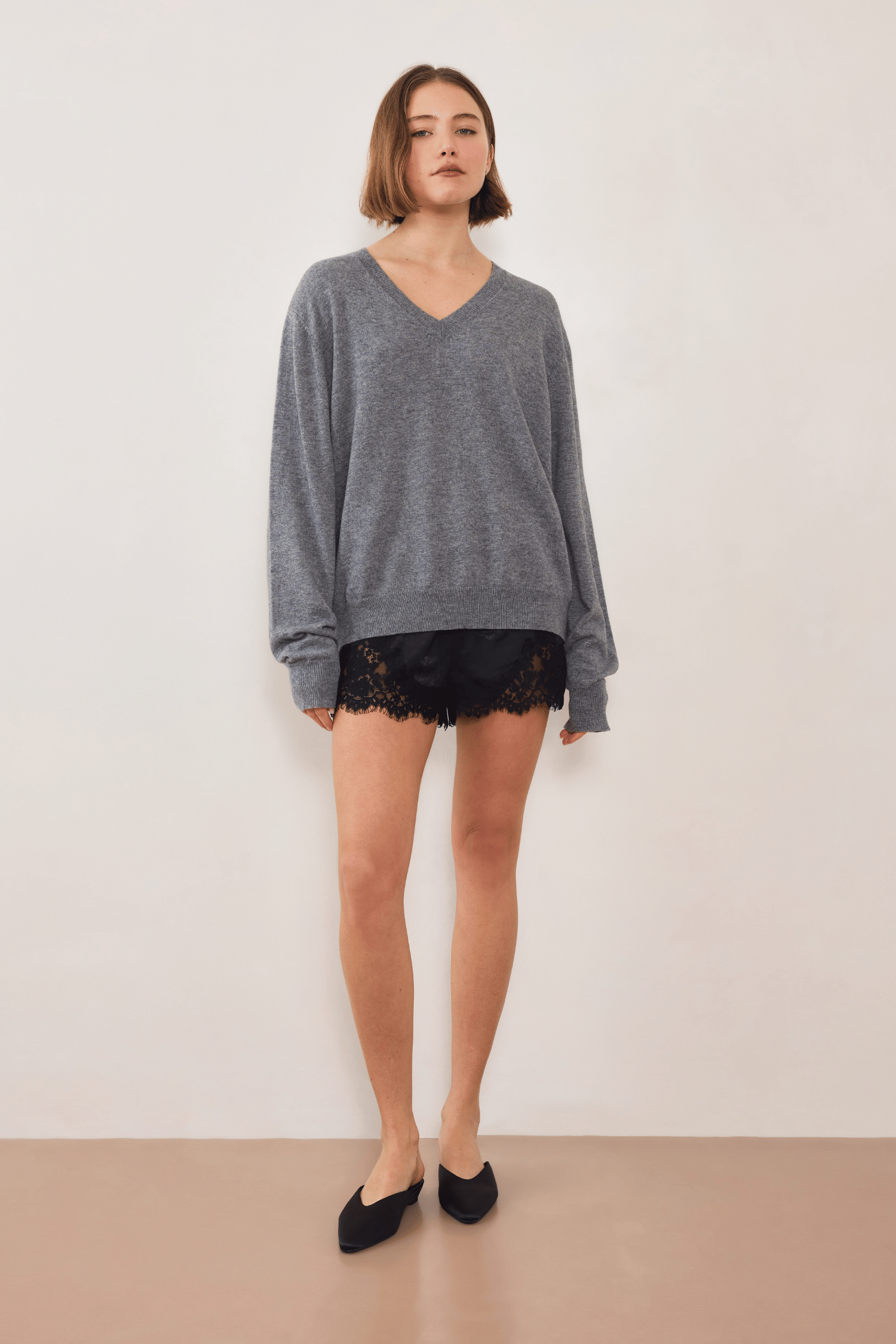 Sible Cashmere V-Neck - Grey