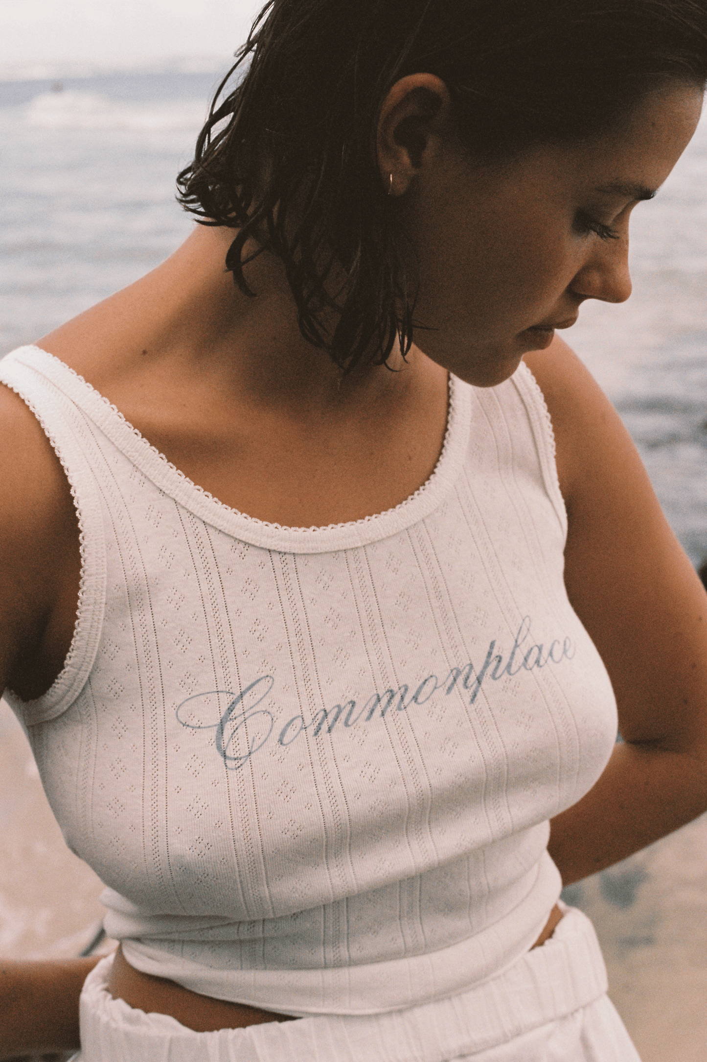 Riviera Pointelle Tank - Cream