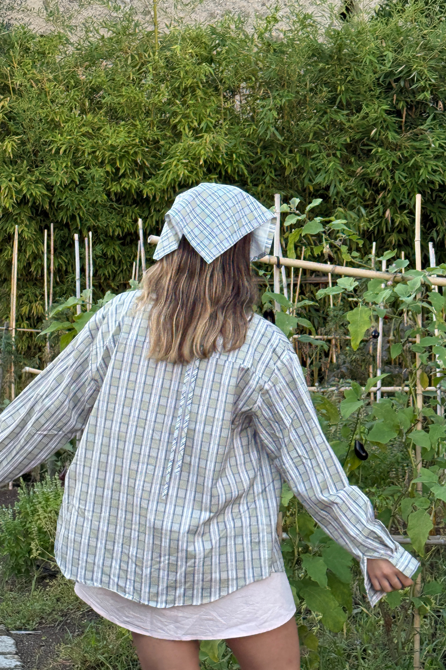 Michelle Headscarf - Sage Gingham
