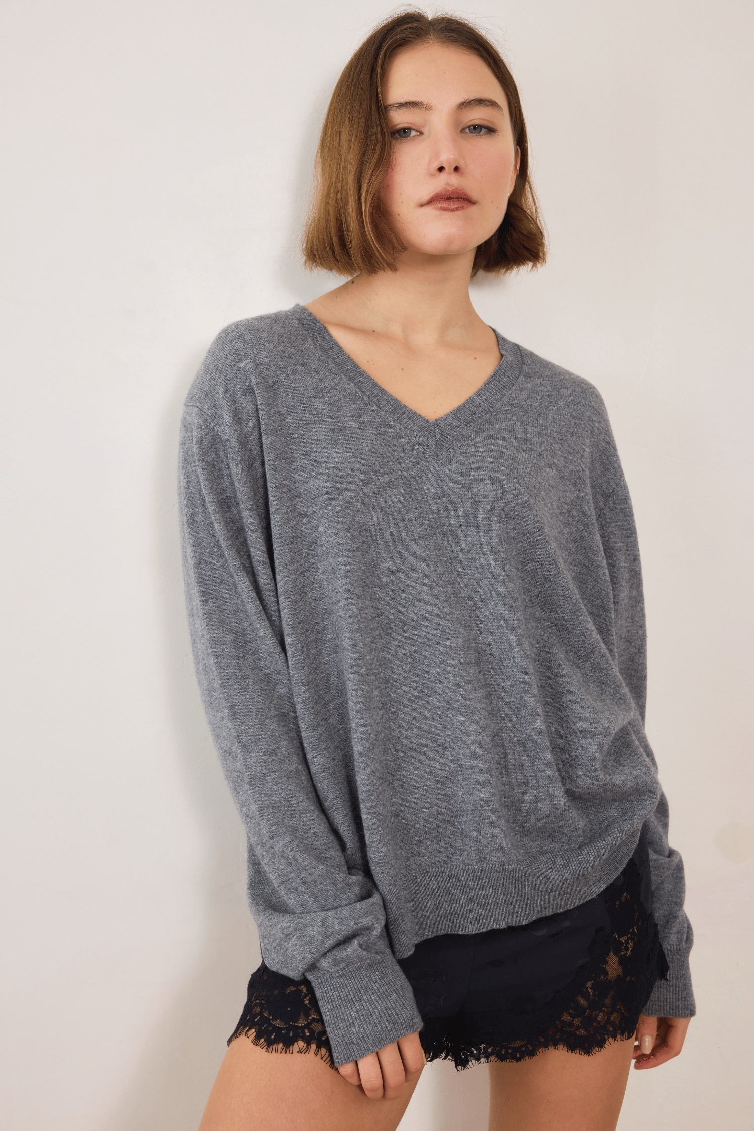 Sible Cashmere V-Neck - Grey