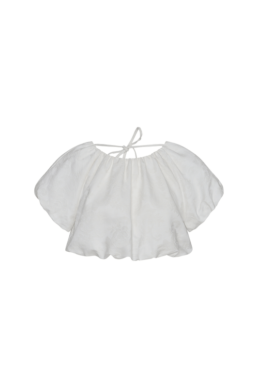 Esme Jacquard Puff Crop - Cream