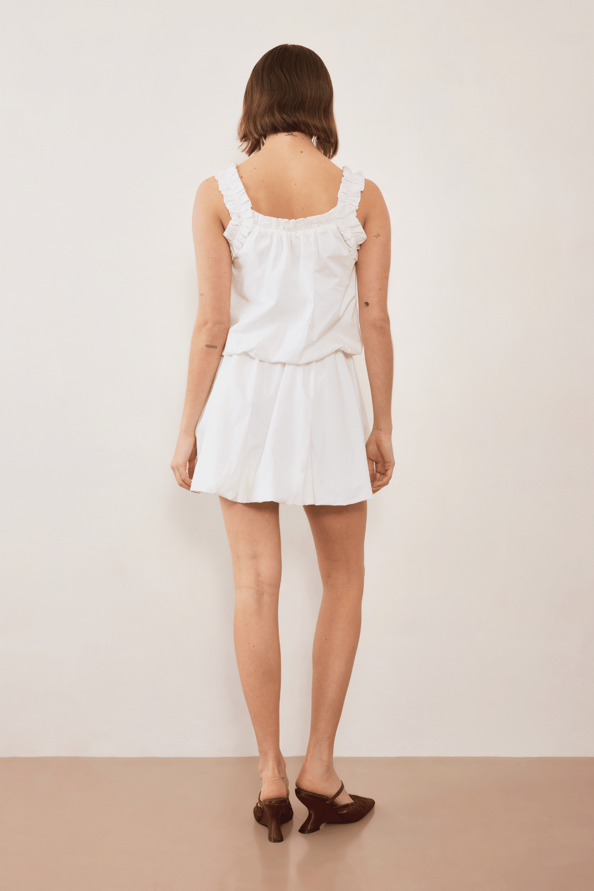 Dorian Frill Cotton Mini - White