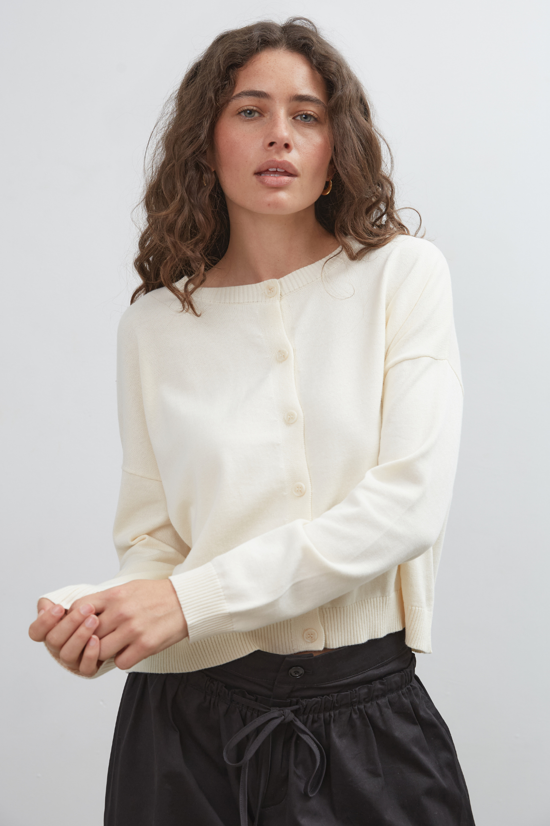 Dawn Cotton Cardigan - Ivory