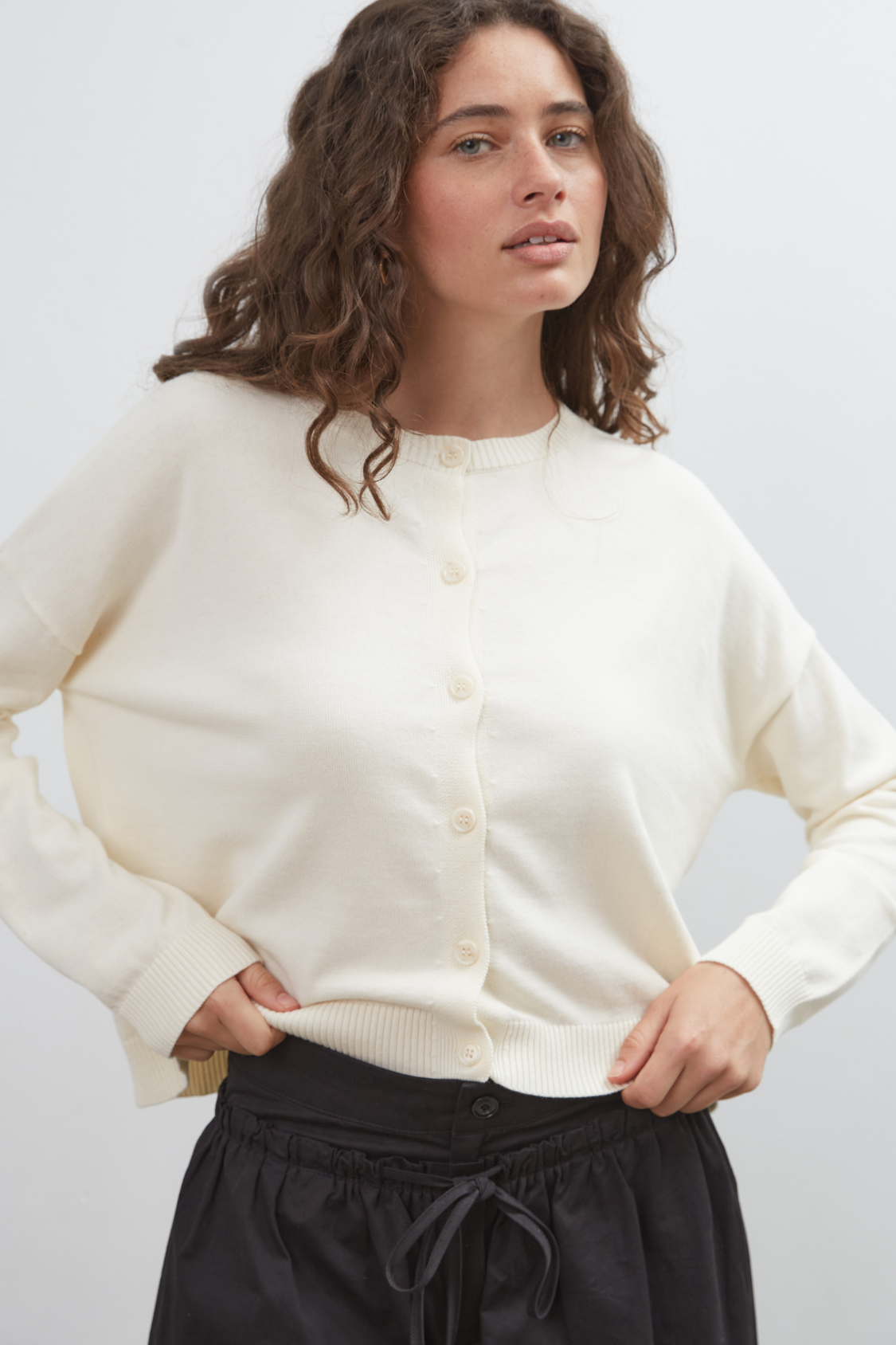 Dawn Cotton Cardigan - Ivory