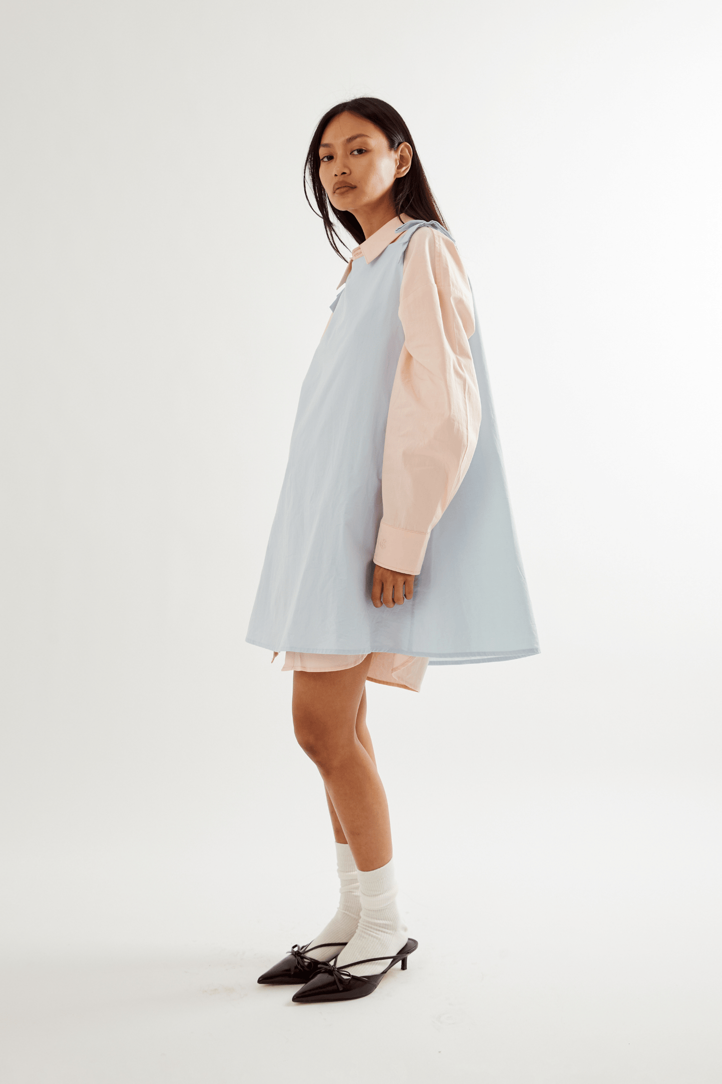 Margie Pinny Dress - Baby Blue
