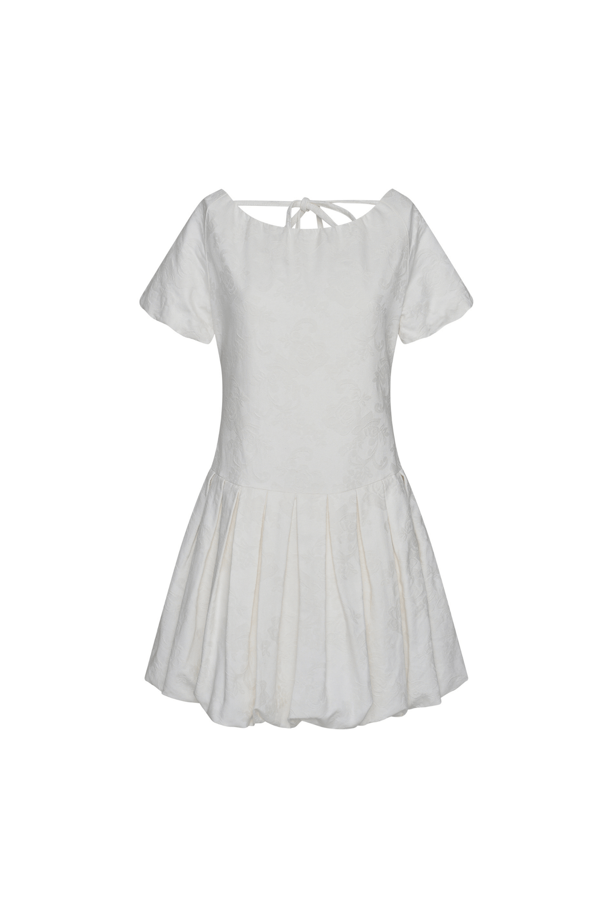 Esme Jacquard Puff Dress - Cream