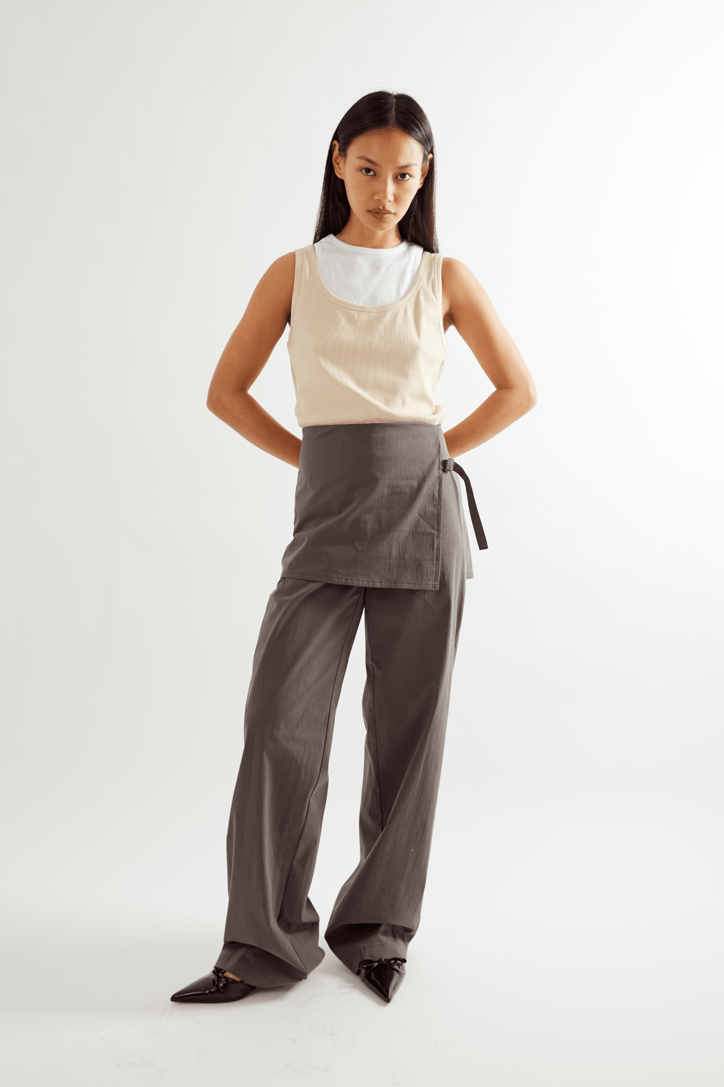 Fifi Layered Trouser - Taupe