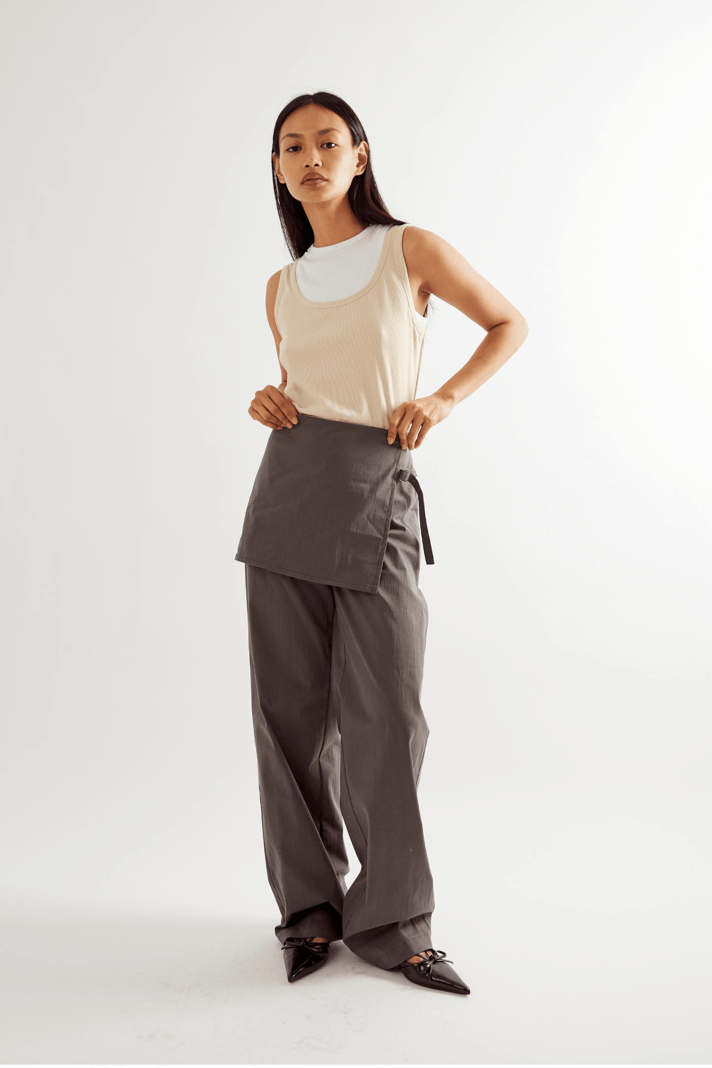 Fifi Layered Trouser - Taupe