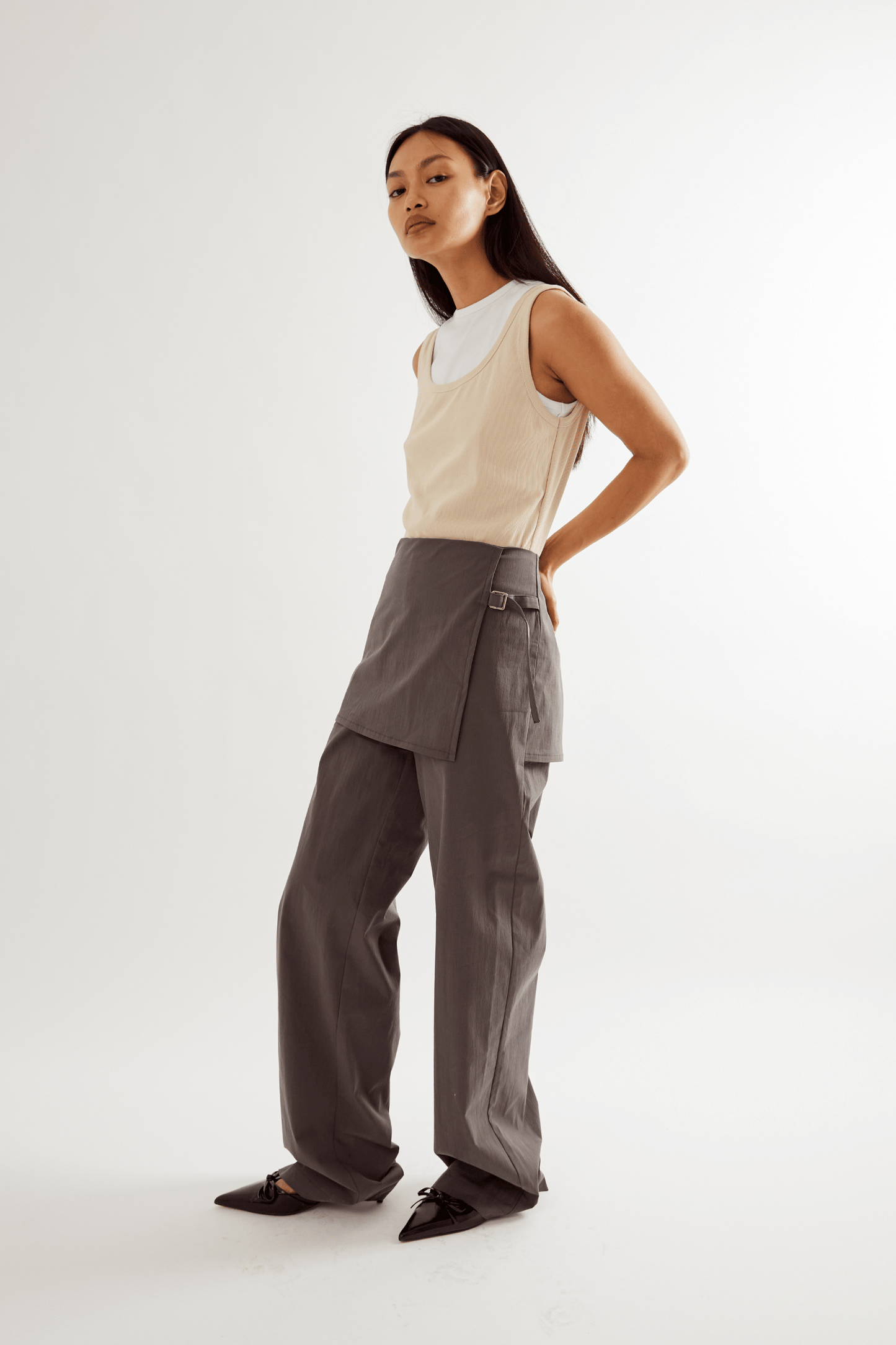 Fifi Layered Trouser - Taupe