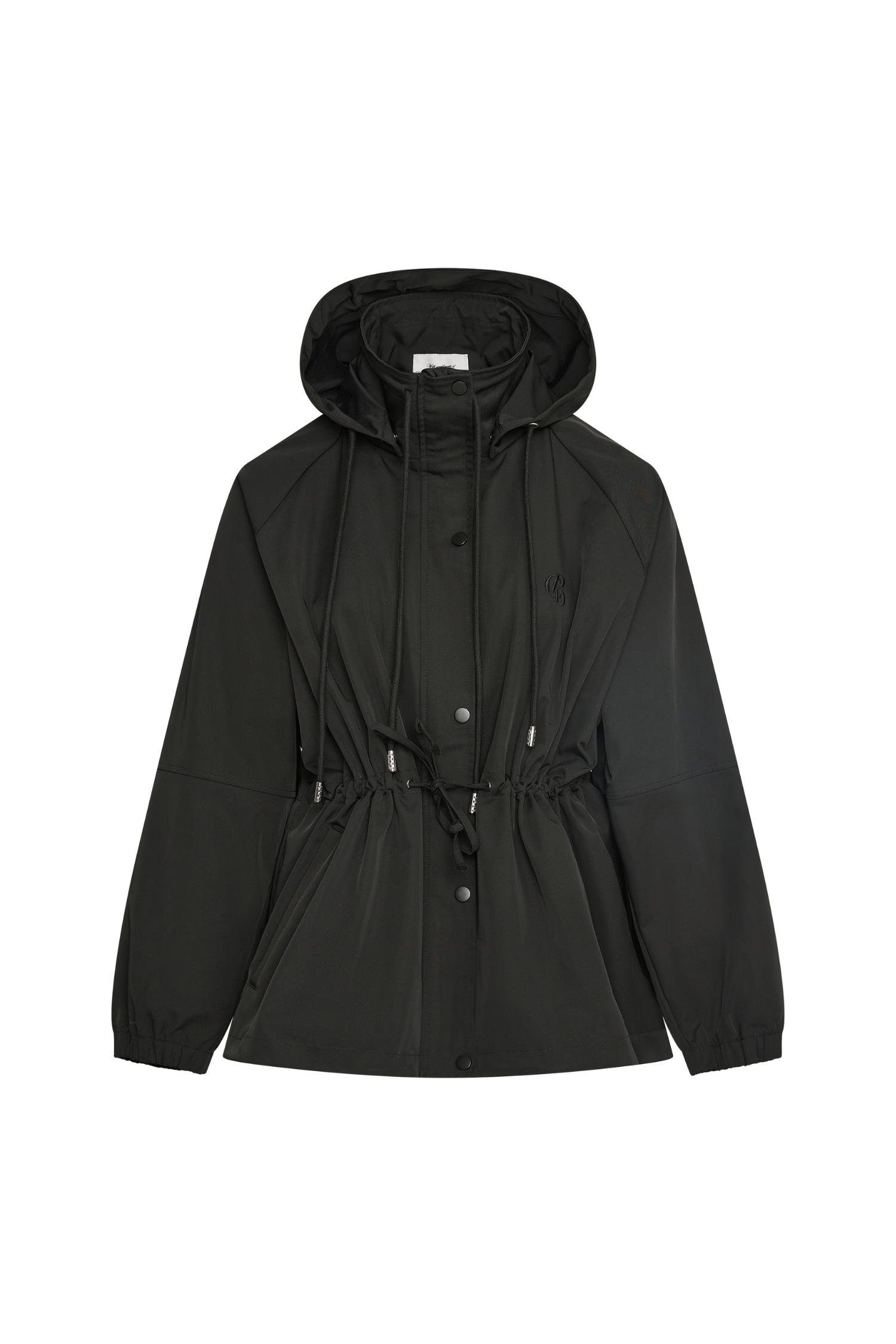 Pull In Nylon Windbreaker - Black