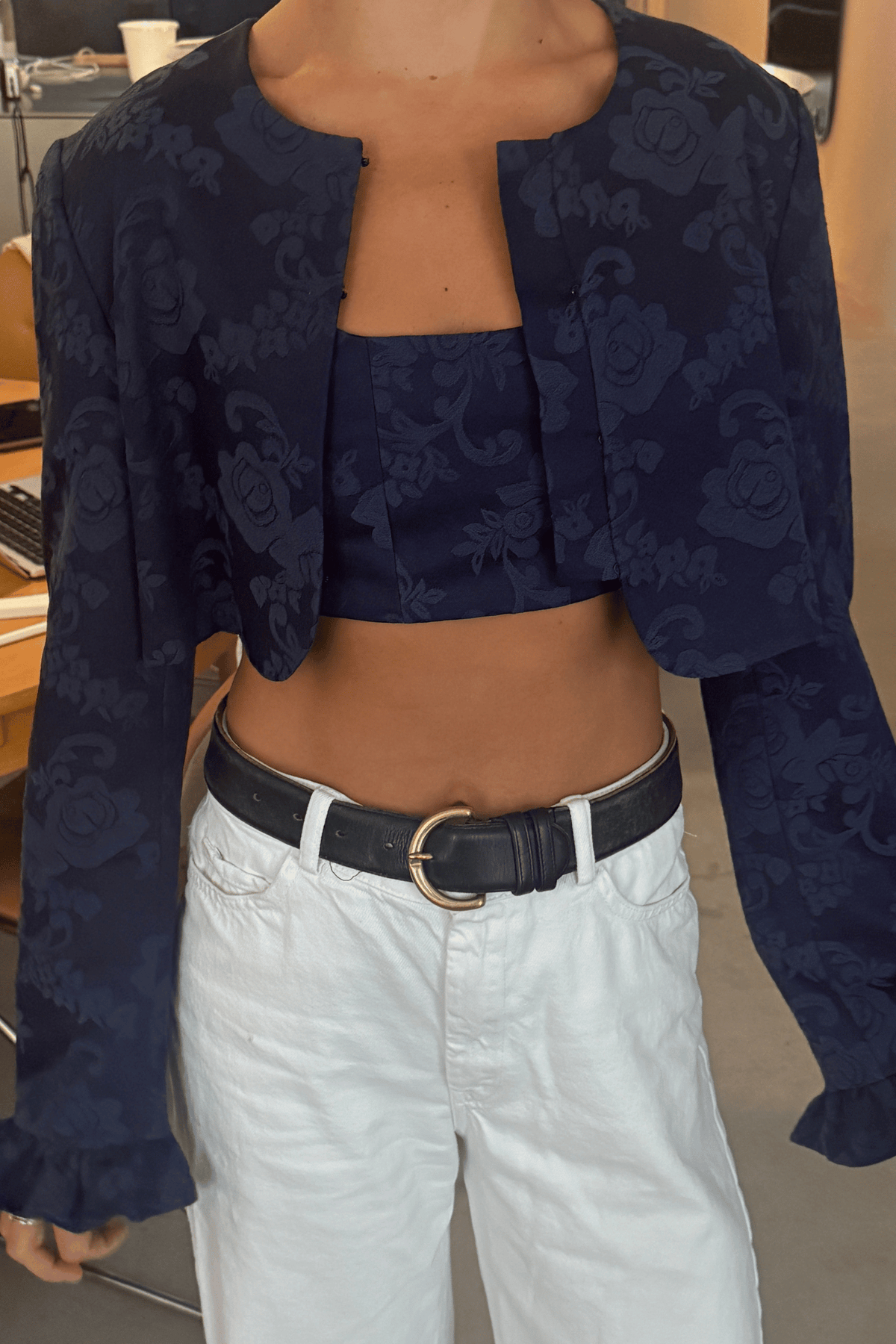 Esme Jacquard Bolero - Navy