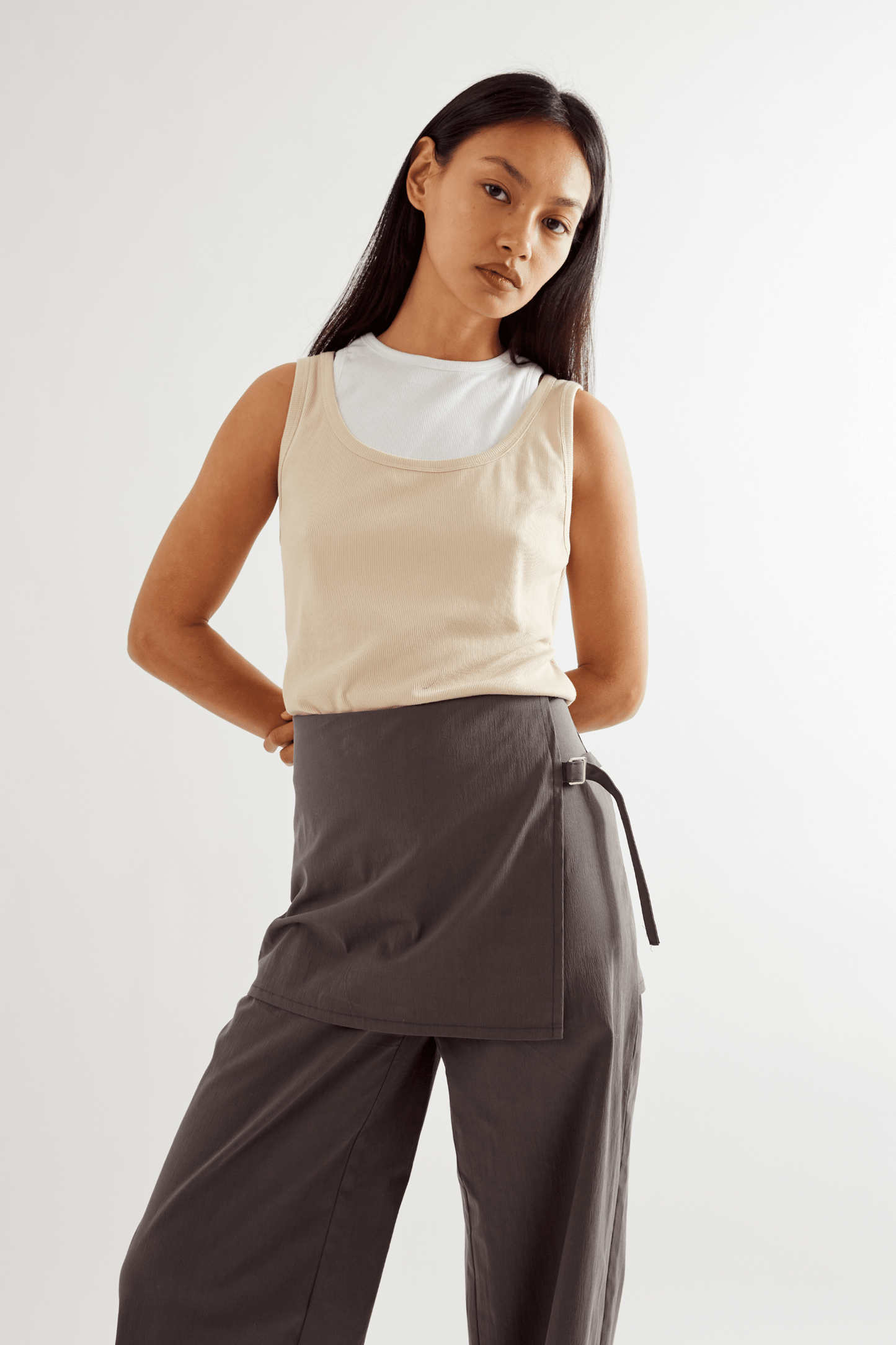 Fifi Layered Trouser - Taupe